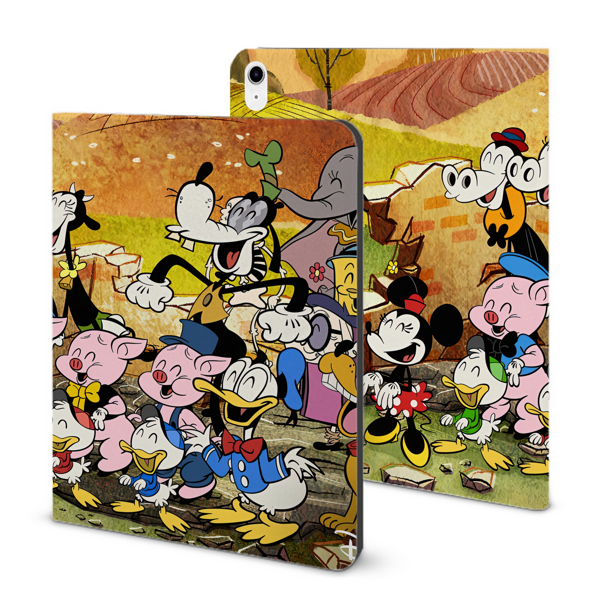 （画像用） ミッキーマウス Mickey Mouse IPad ケース ブック型 PUレザー TPU 耐衝撃 軽量 薄型 ペン収納なし 全面保護 IPad 各モデル対応